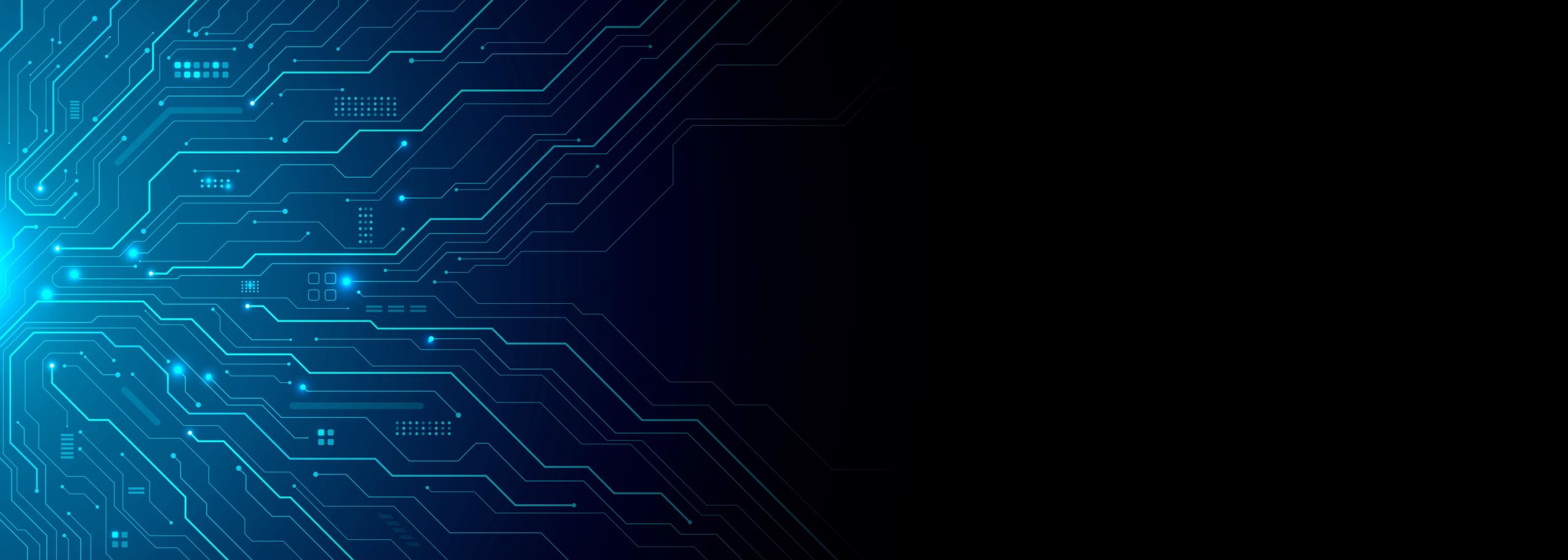 Abstract blue circuit board pattern background